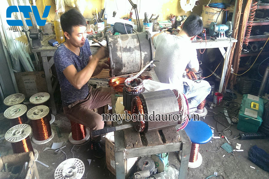 Quấn lại động cơ máy bơm hố móng APP