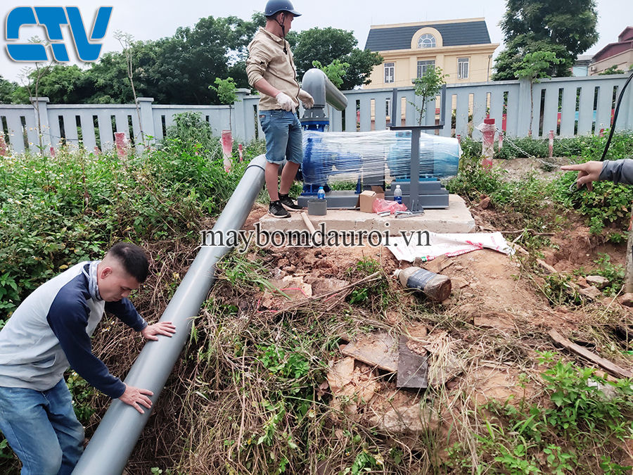 Lắp đặt cụm máy bơm công nghiệp 30Kw cung cấp nước cho hệ thống tưới cây